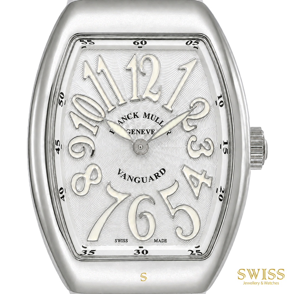 Franck Muller Vanguard Lady Quartz Stainless Steel White Leather