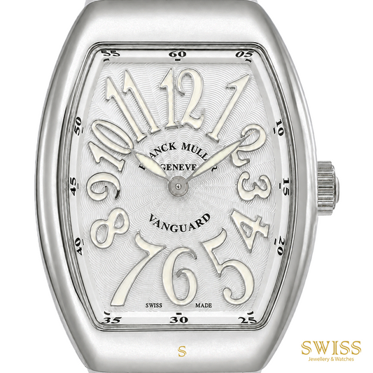 Franck Muller Vanguard Lady Quartz Stainless Steel White Leather