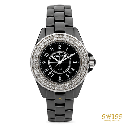 Chanel J12 Black Ceramic Diamond Bezel