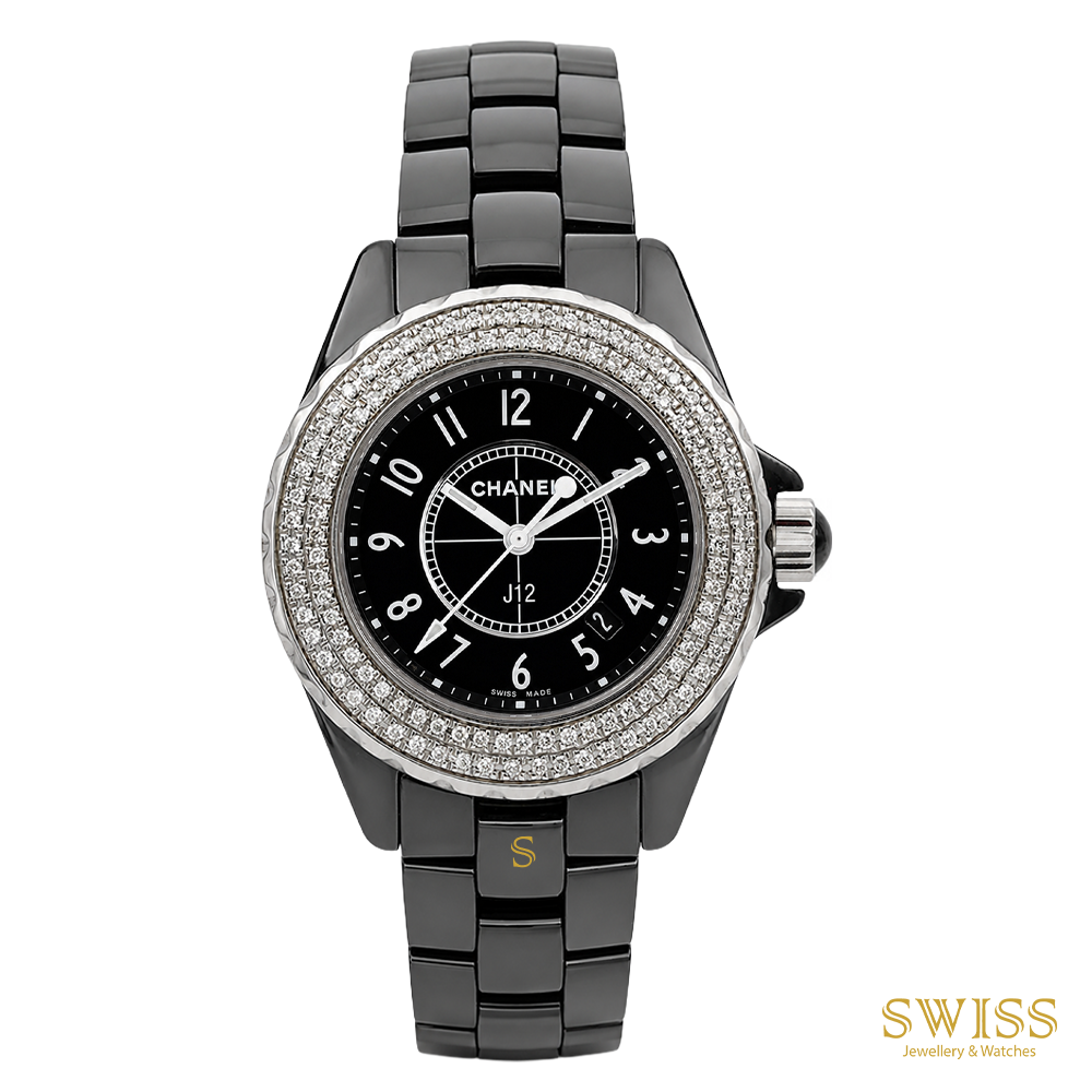Chanel J12 Black Ceramic Diamond Bezel