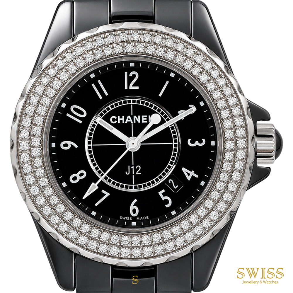 Chanel J12 Black Ceramic Diamond Bezel