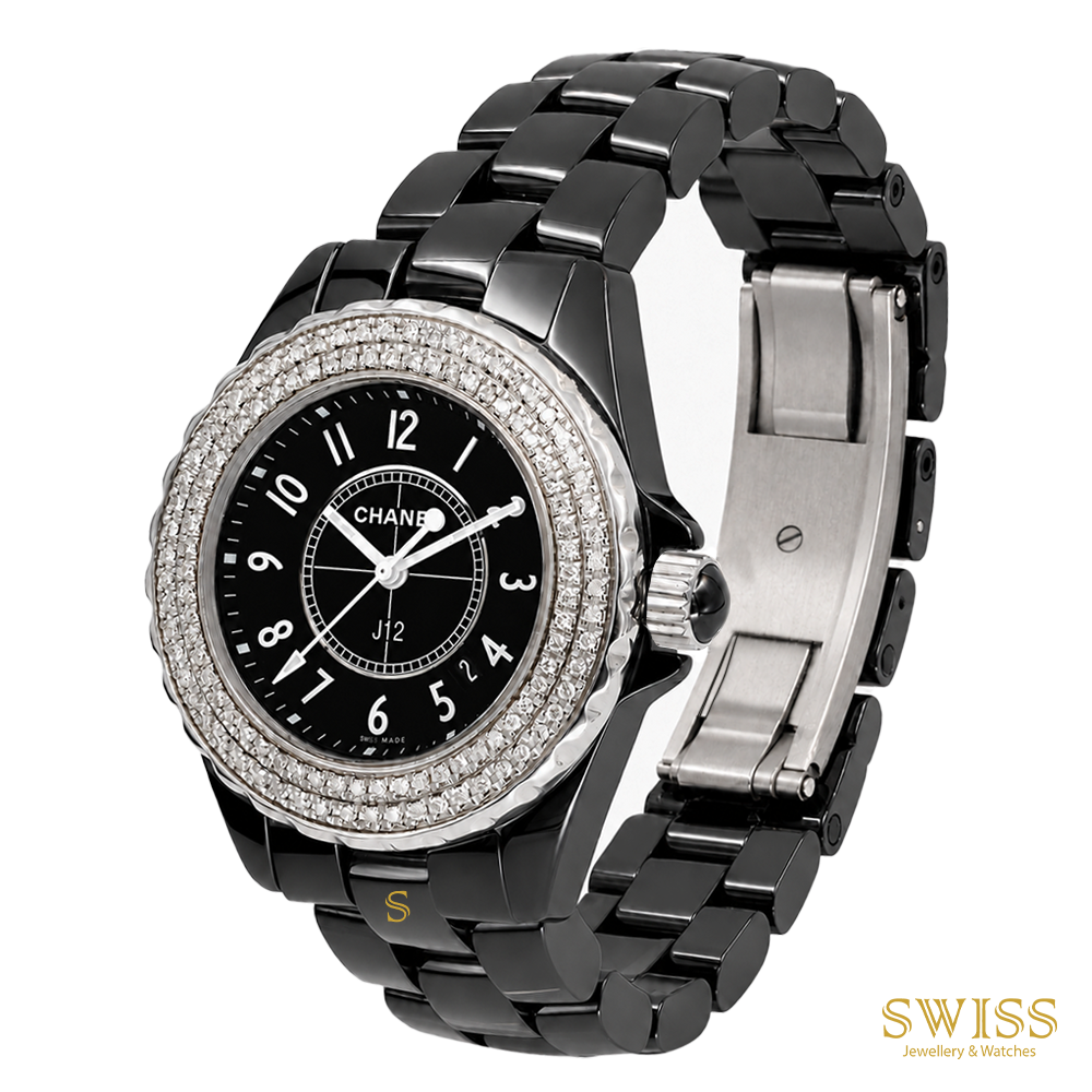 Chanel J12 Black Ceramic Diamond Bezel