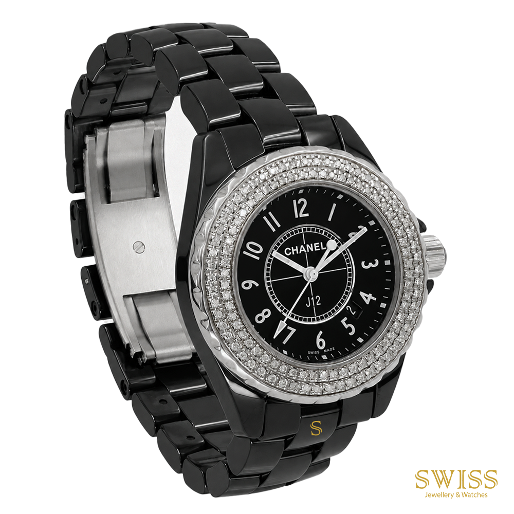 Chanel J12 Black Ceramic Diamond Bezel