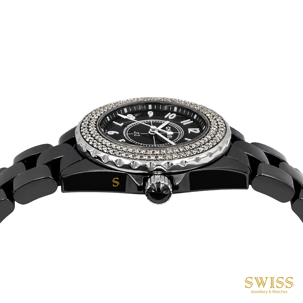 Chanel J12 Black Ceramic Diamond Bezel