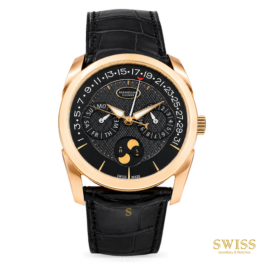 Parmigiani Fleurier Tonda Annual Calendar Rose Gold Black Dial