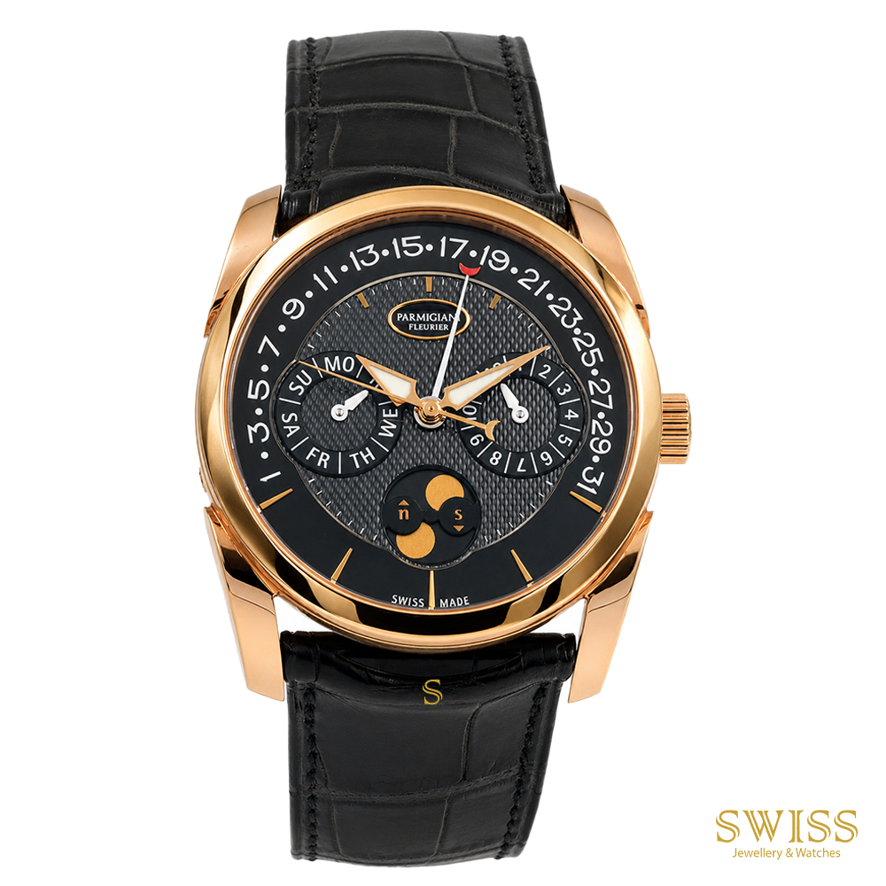 Parmigiani Fleurier Tonda Annual Calendar Rose Gold Black Dial