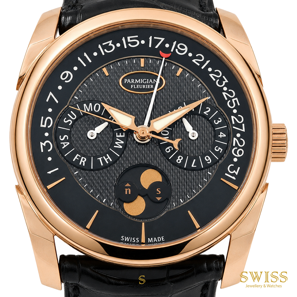 Parmigiani Fleurier Tonda Annual Calendar Rose Gold Black Dial