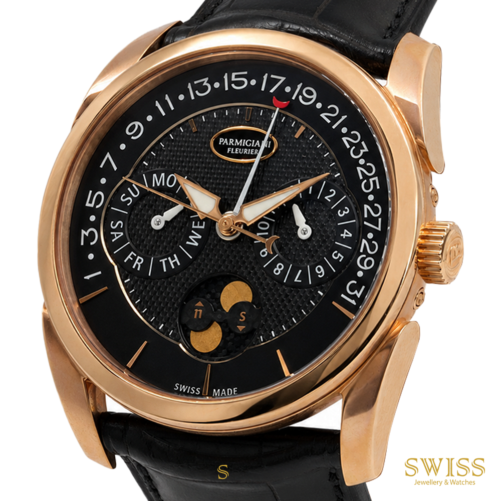 Parmigiani Fleurier Tonda Annual Calendar Rose Gold Black Dial