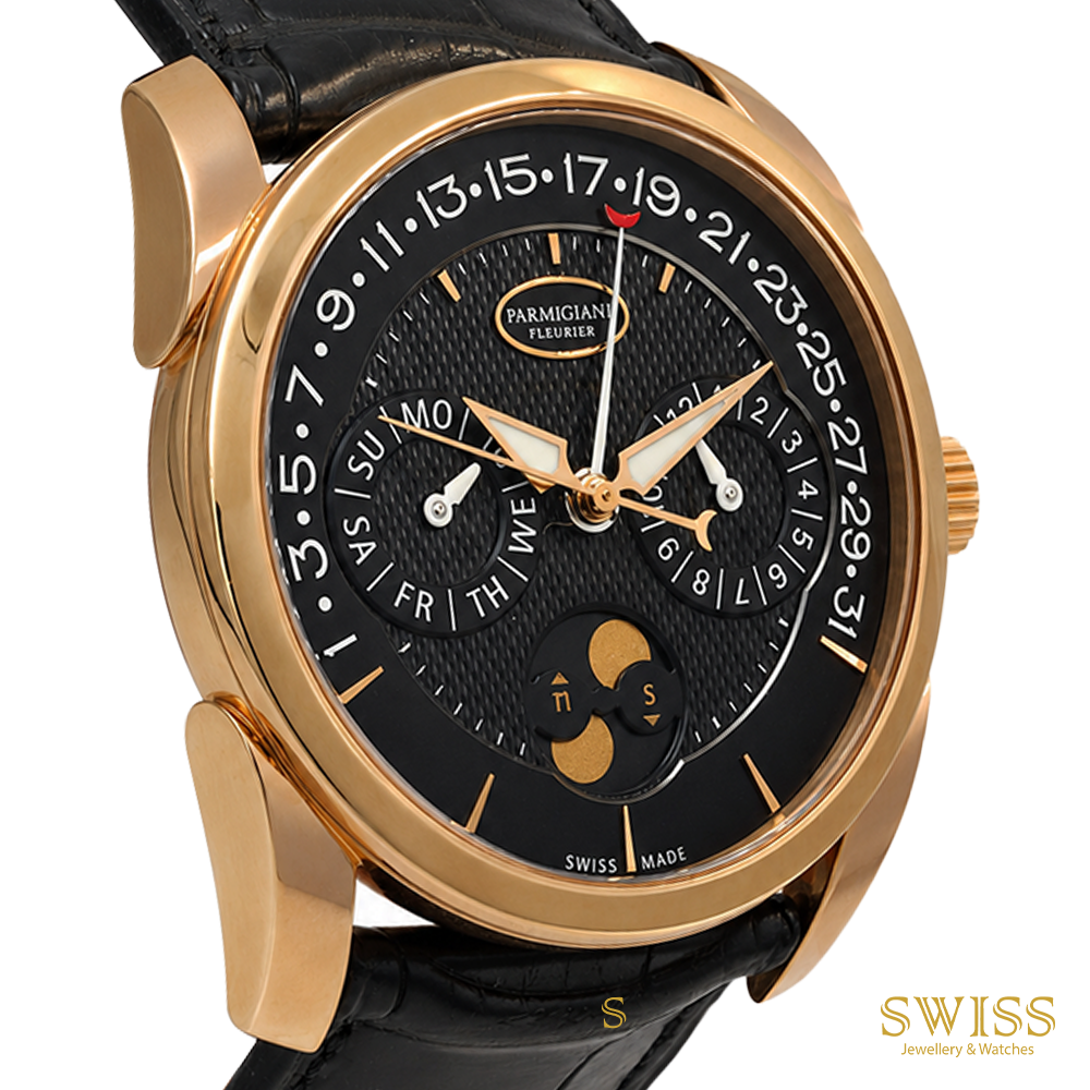 Parmigiani Fleurier Tonda Annual Calendar Rose Gold Black Dial