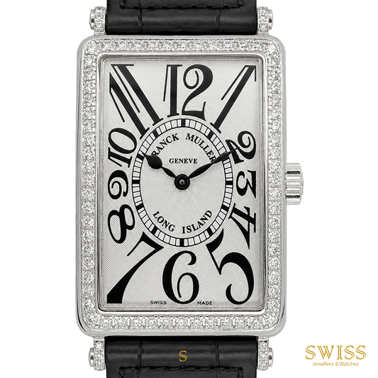 Franck Muller Long Island Diamond Bezel Silver Dial