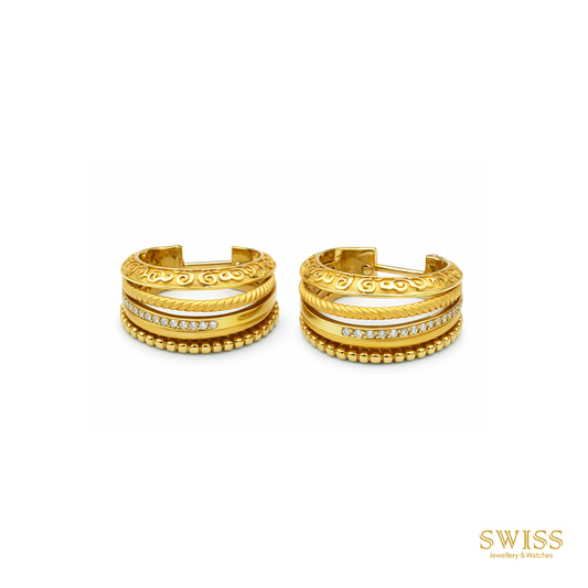 Carrera y Carrera Diamond Gold Hoop Earrings 1016597