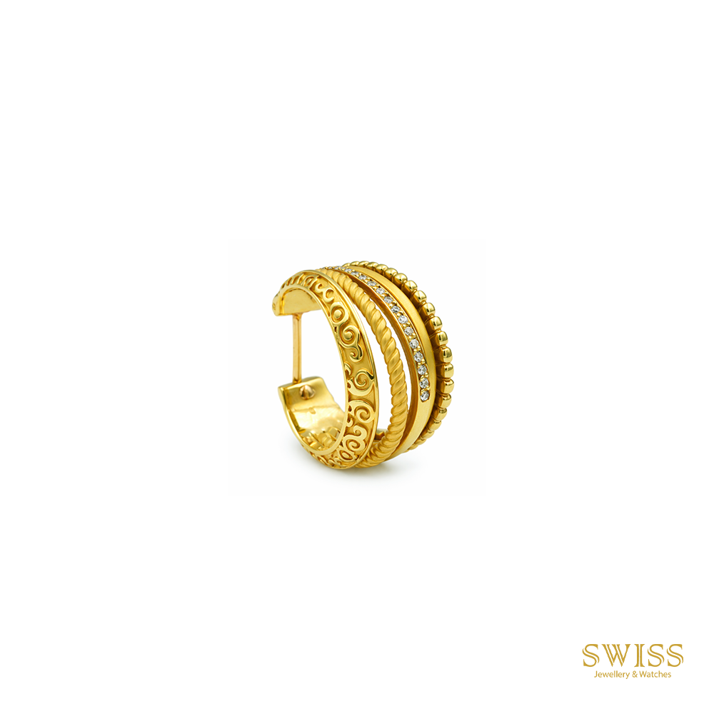 Carrera y Carrera Diamond Gold Hoop Earrings 1016597