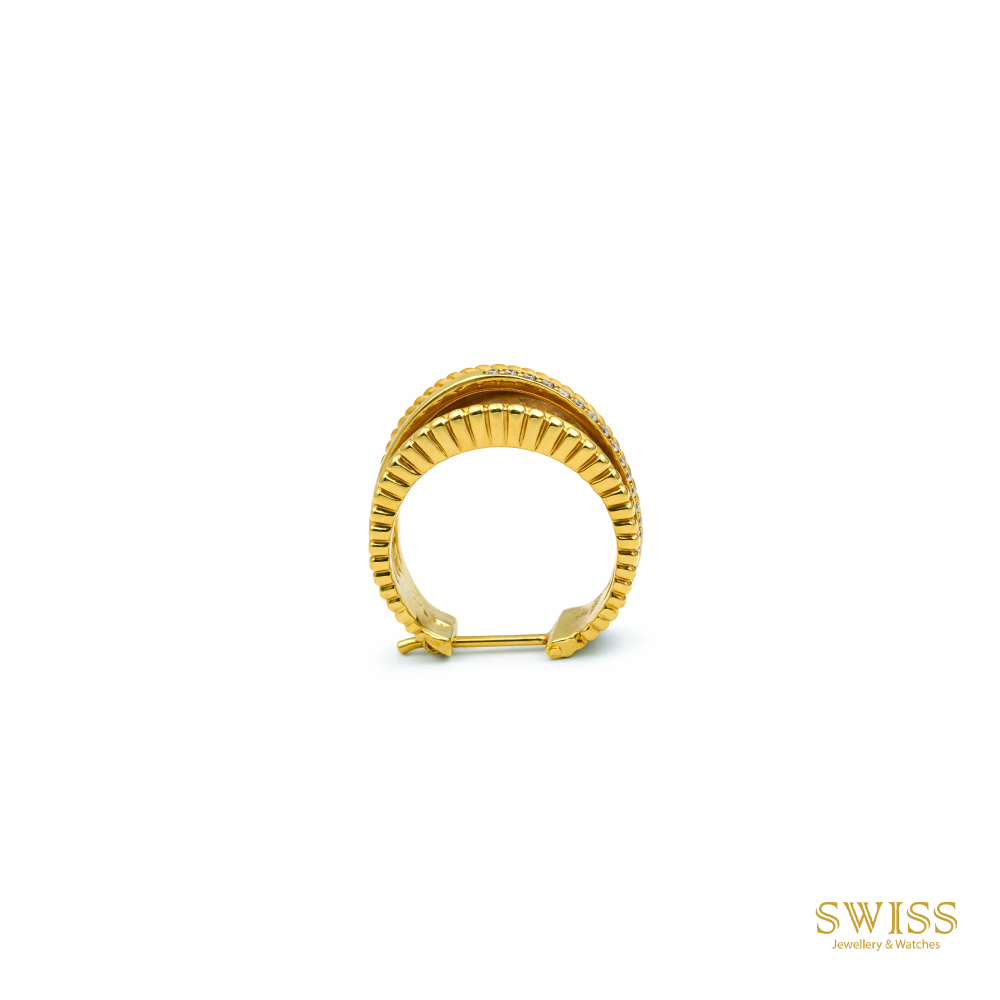 Carrera y Carrera Diamond Gold Hoop Earrings 1016597