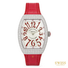 Franck Muller Vanguard Diamond Red Alligator Strap