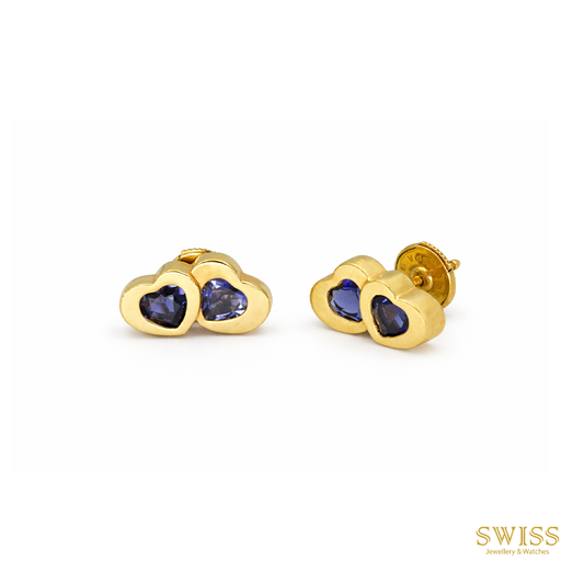 Carrera y Carrera Sapphire Heart Stud Earrings 1016594