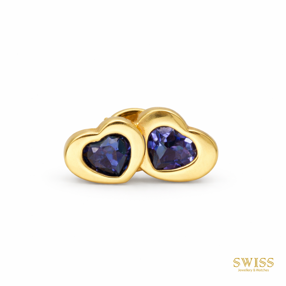 Carrera y Carrera Sapphire Heart Stud Earrings 1016594