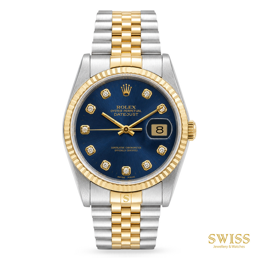Rolex Datejust Royal Blue Diamond Dial Two-Tone Jubilee