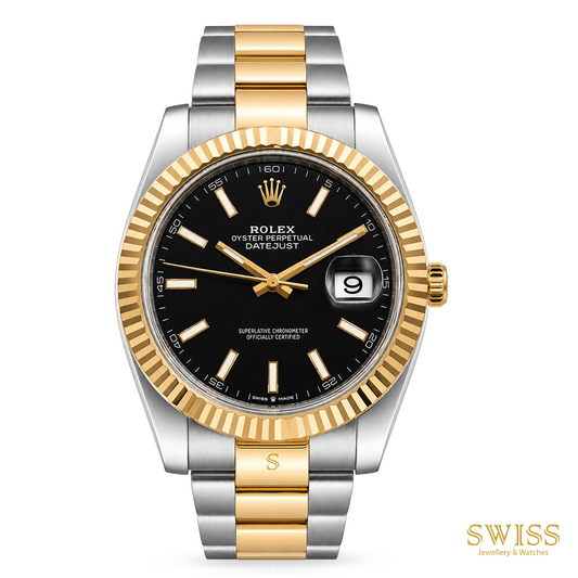 Rolex Datejust 41 Black Dial Yellow Rolesor Oyster