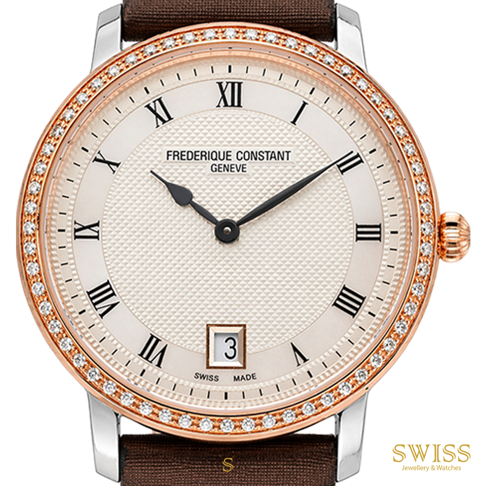 Frederique Constant Slimline Ladies Diamond & Rose Gold