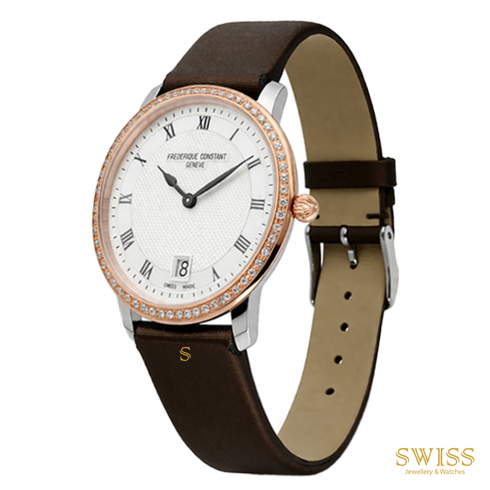 Frederique Constant Slimline Ladies Diamond & Rose Gold