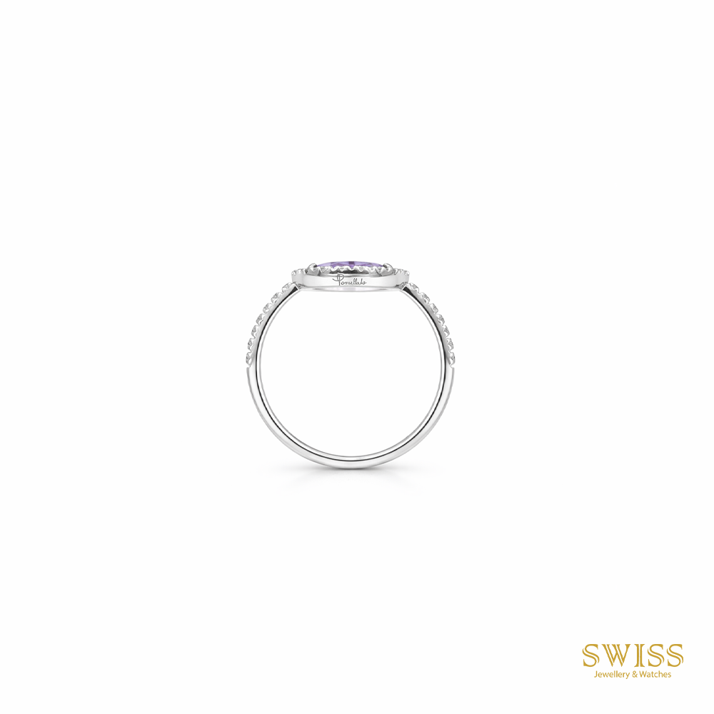 Pomellato Lavender Quartz Diamond Halo Ring