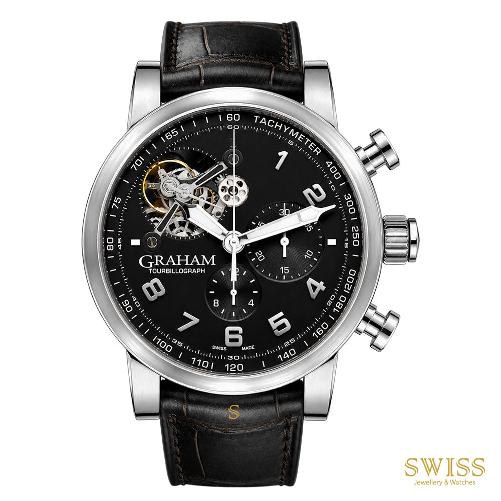 GRAHAM Silverstone Tourbillograph Black Dial Men's Watch