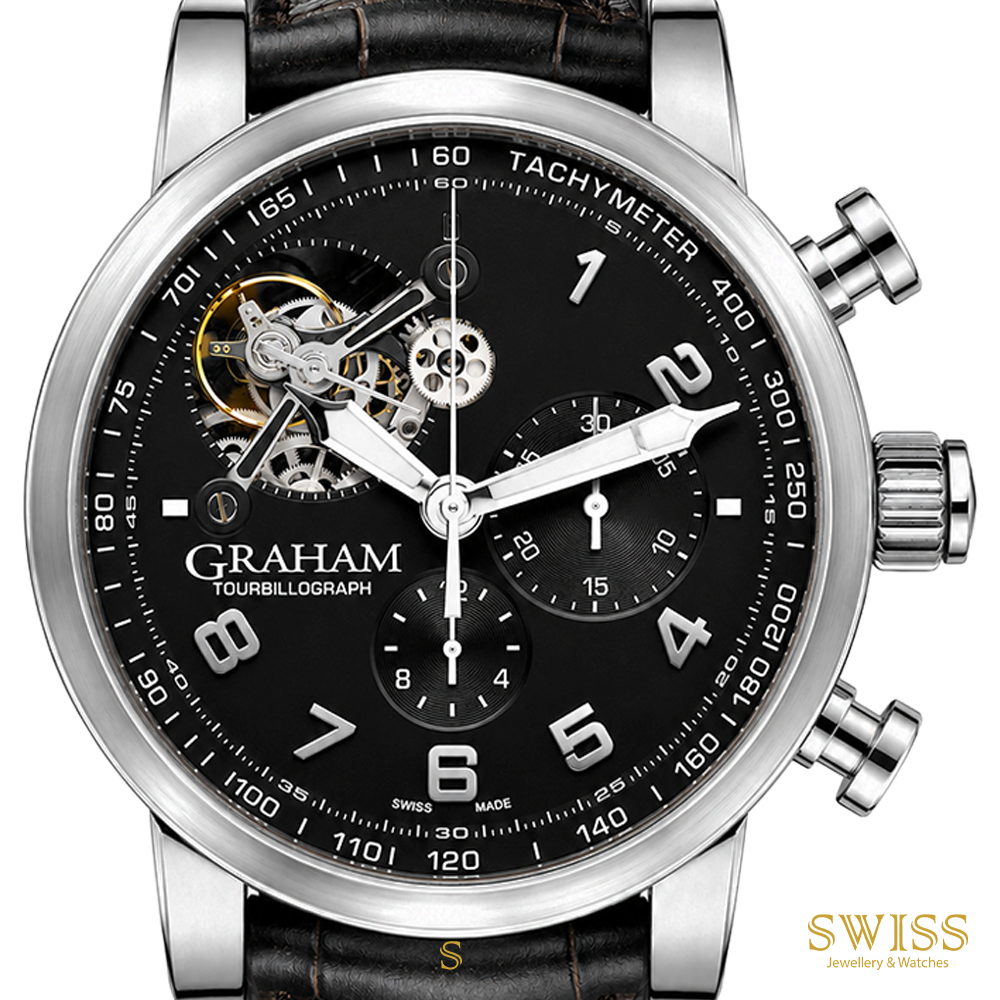 GRAHAM Silverstone Tourbillograph Black Dial Men's Watch
