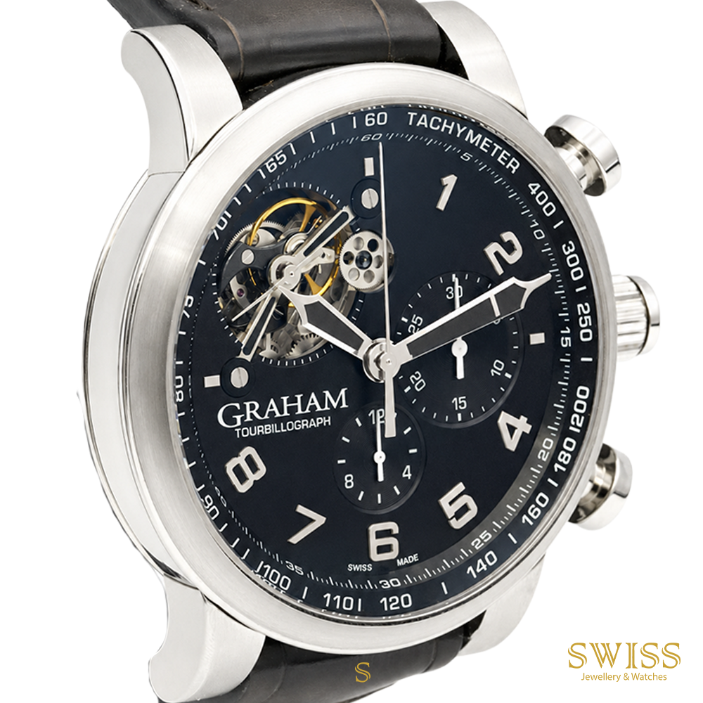 GRAHAM Silverstone Tourbillograph Black Dial Men's Watch