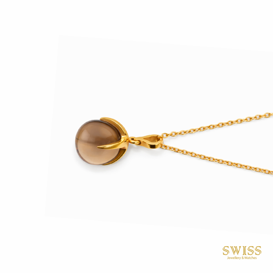 Pomellato Smoky Quartz Pendant Necklace 18K Gold