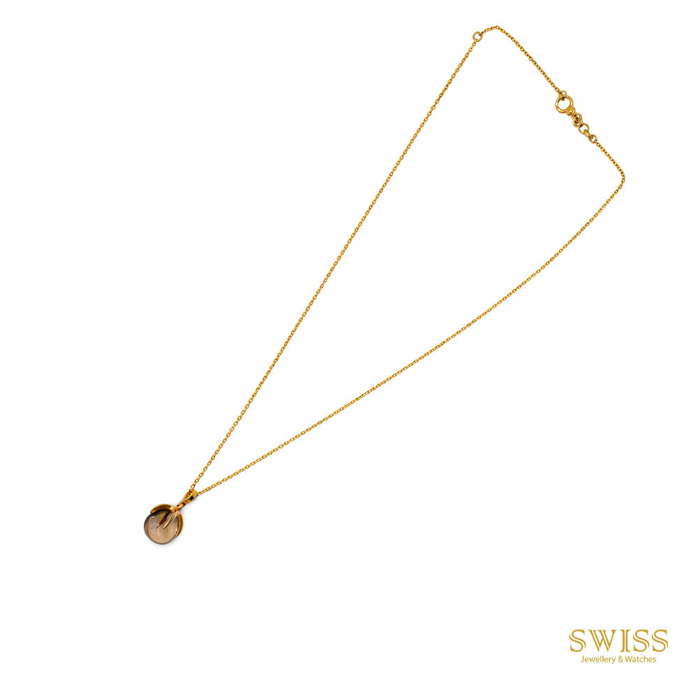 Pomellato Smoky Quartz Pendant Necklace 18K Gold