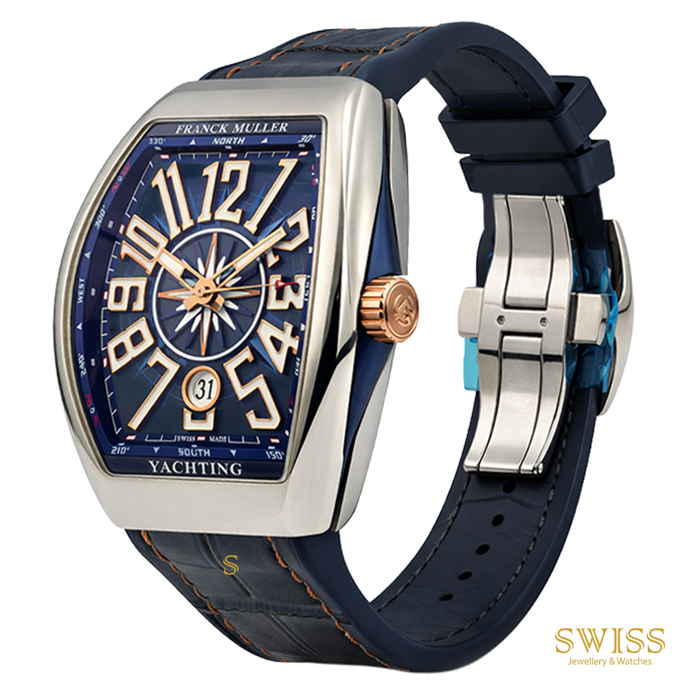 Franck Muller Vanguard Yachting 41 Blue Dual Time Watch