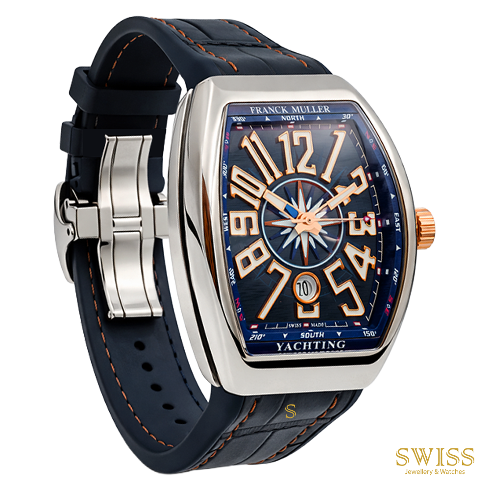 Franck Muller Vanguard Yachting 41 Blue Dual Time Watch