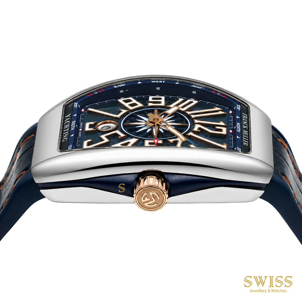 Franck Muller Vanguard Yachting 41 Blue Dual Time Watch