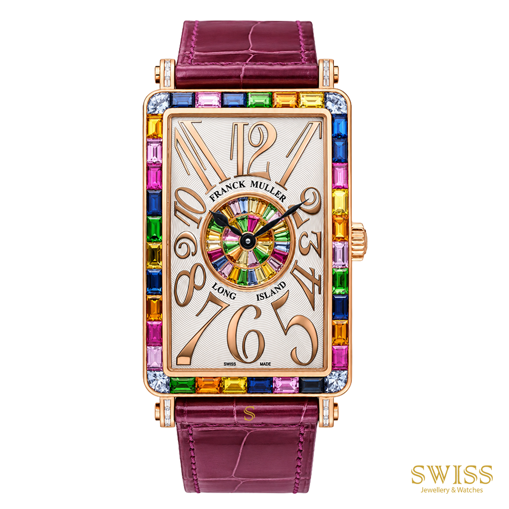 Franck Muller Long Island "Quatre Saisons" Rainbow Baguette 18K Rose Gold