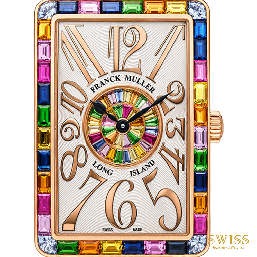 Franck Muller Long Island "Quatre Saisons" Rainbow Baguette 18K Rose Gold