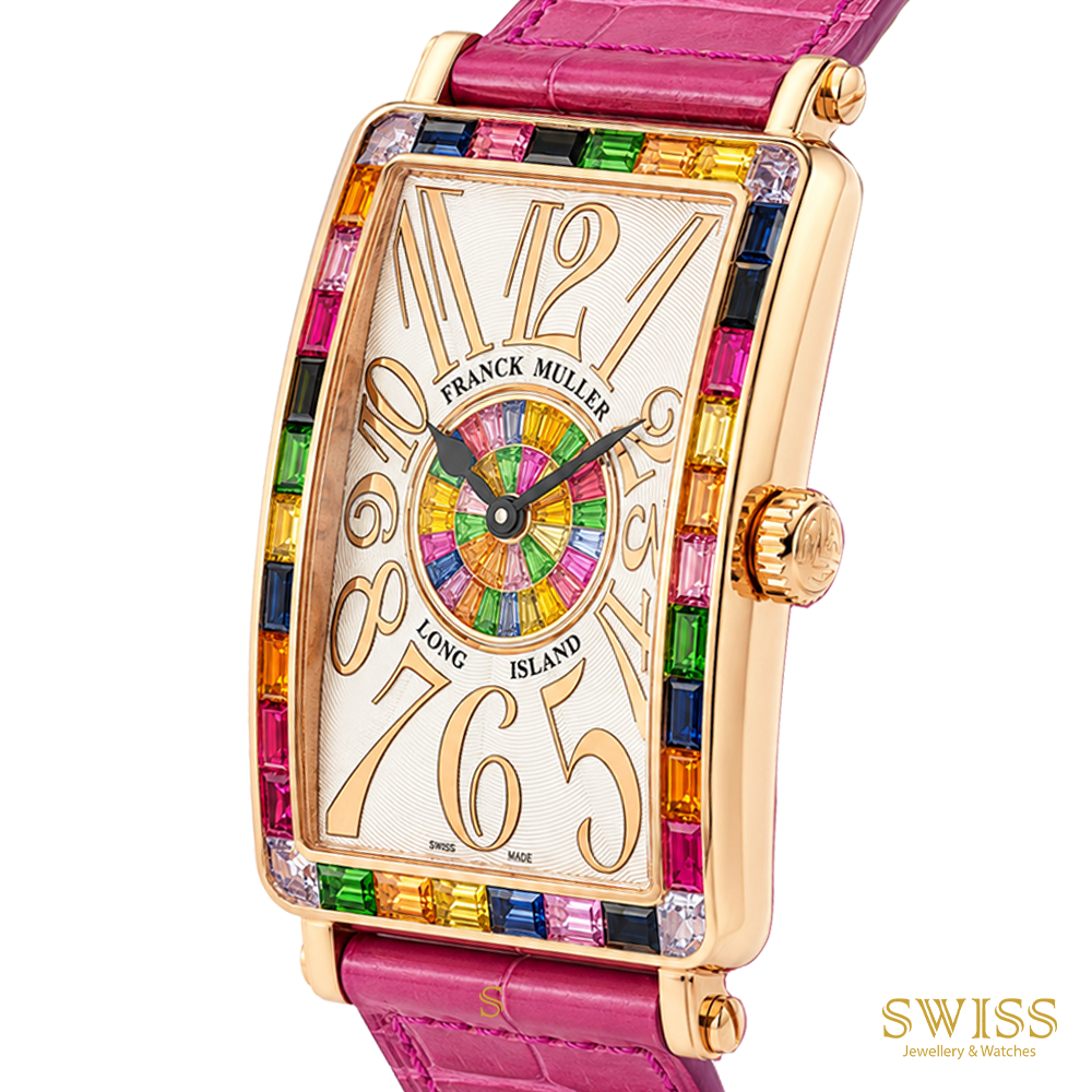 Franck Muller Long Island "Quatre Saisons" Rainbow Baguette 18K Rose Gold