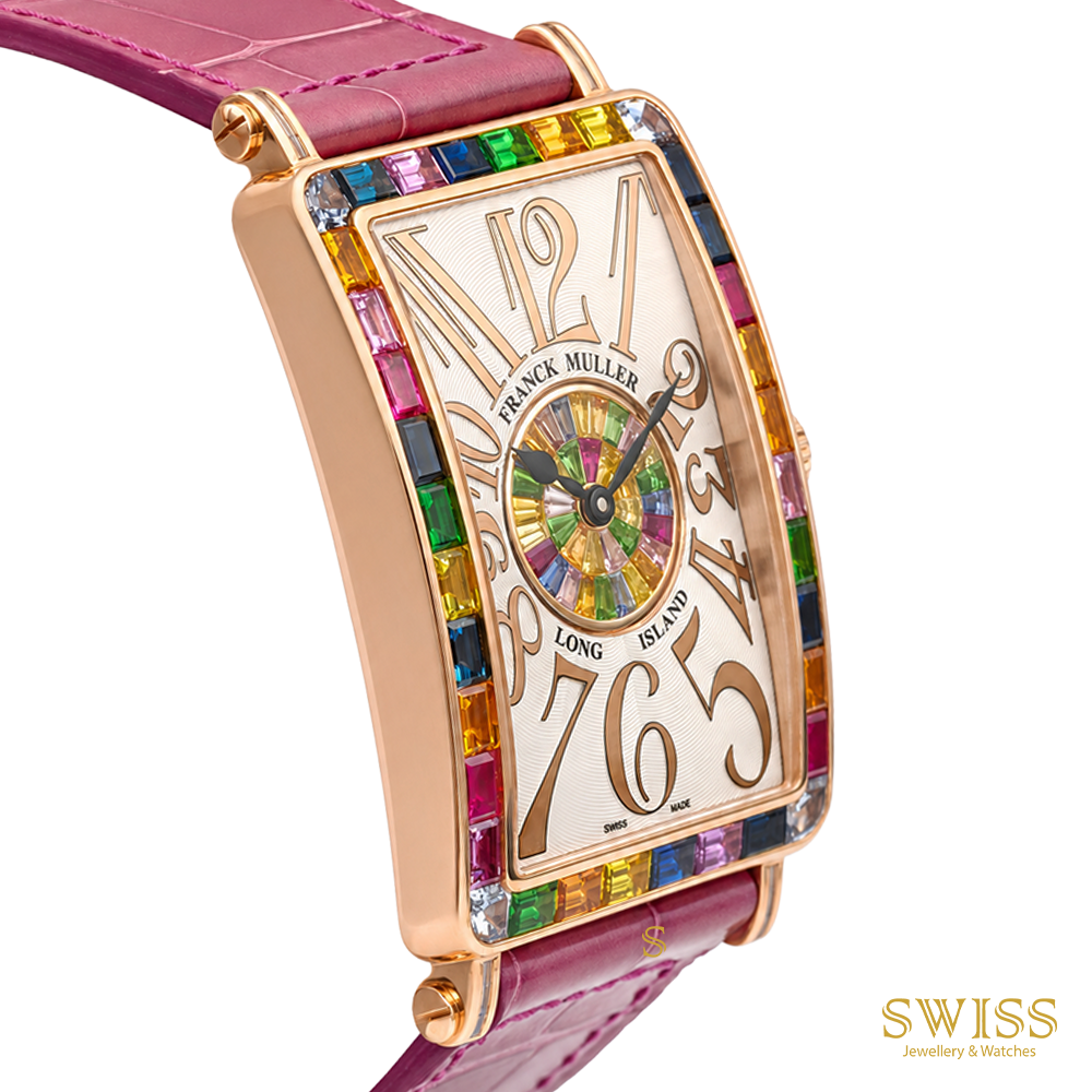 Franck Muller Long Island "Quatre Saisons" Rainbow Baguette 18K Rose Gold