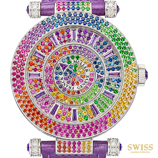 Franck Muller Double Mystery "Quatre Saisons" 18K White Gold Rainbow Watch