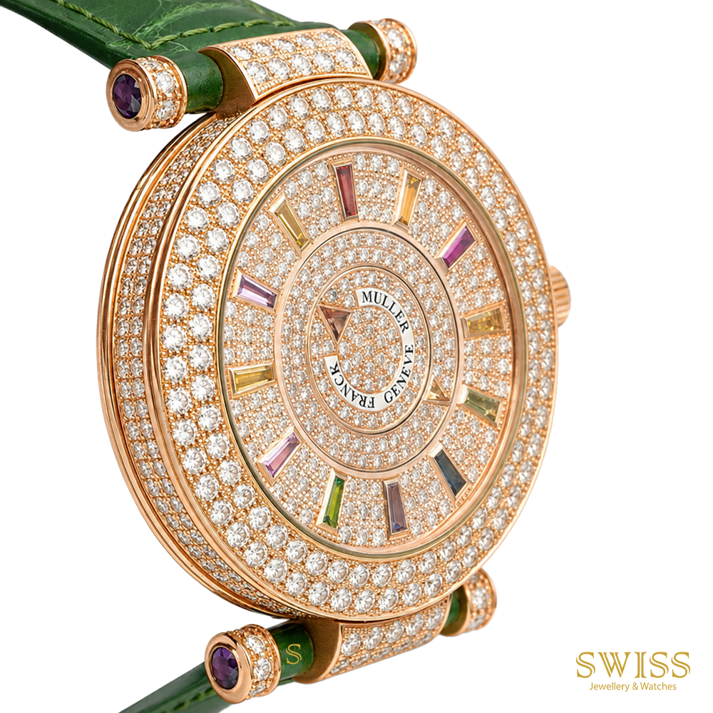 Franck Muller Double Mystery "Color Dreams" 18K Rose Gold Diamond Watch