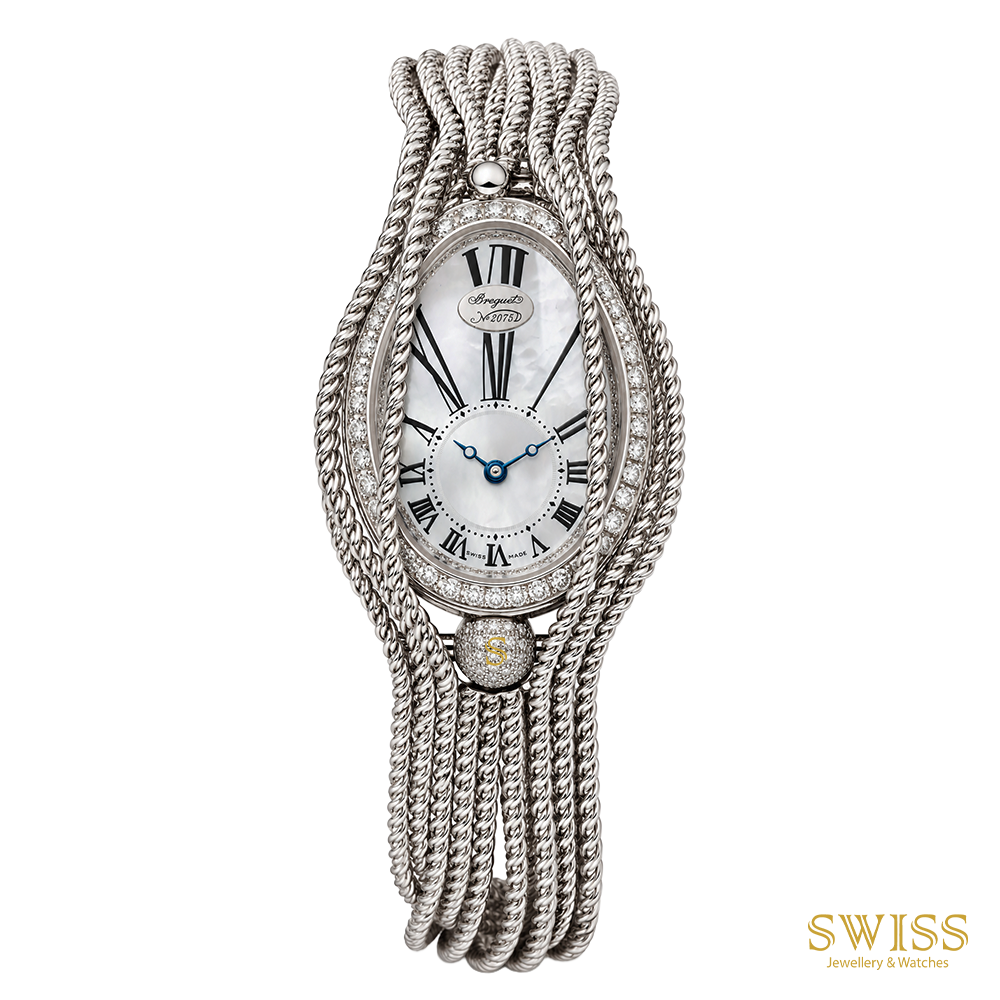 Breguet Reine de Naples "Charleston Bracelet" 18K White Gold Diamond Watch