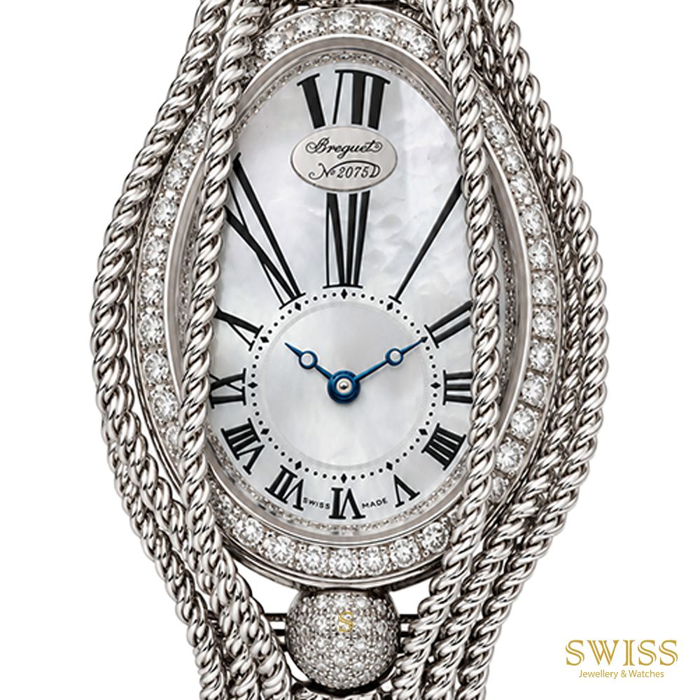 Breguet Reine de Naples "Charleston Bracelet" 18K White Gold Diamond Watch