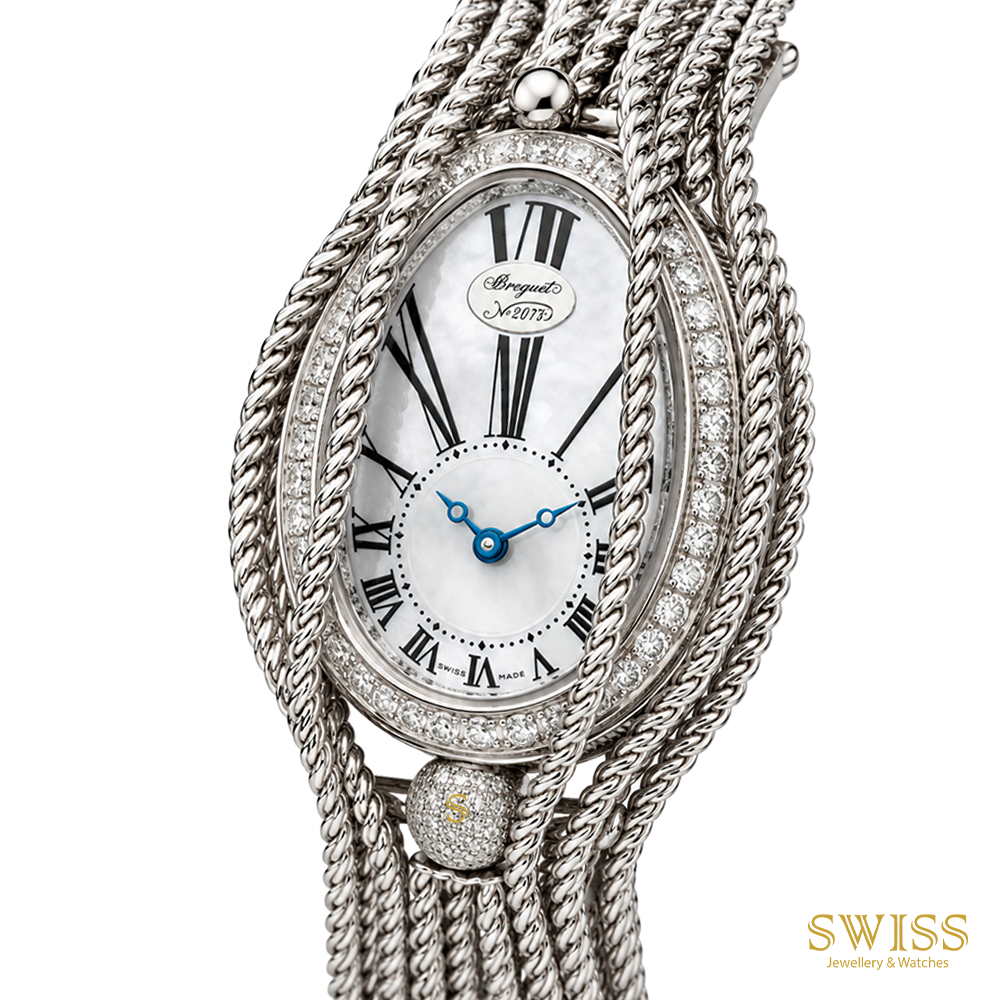 Breguet Reine de Naples "Charleston Bracelet" 18K White Gold Diamond Watch