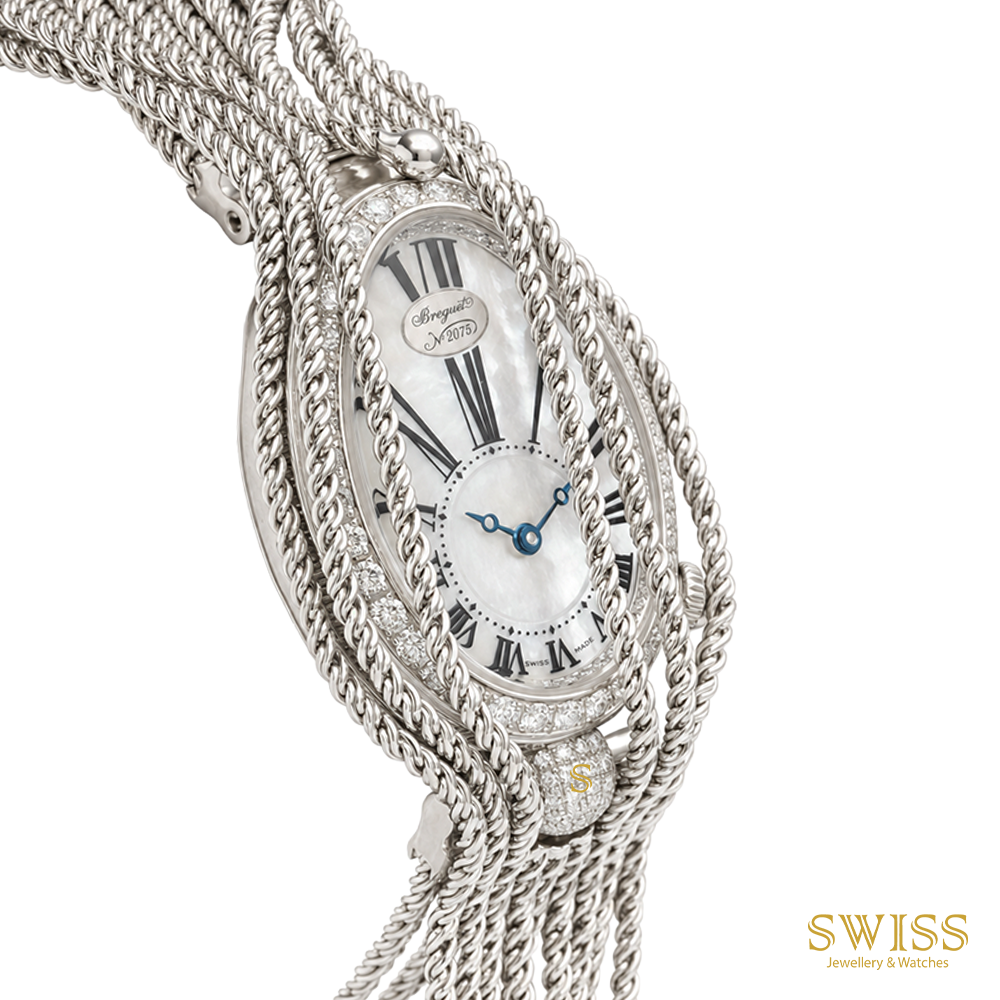 Breguet Reine de Naples "Charleston Bracelet" 18K White Gold Diamond Watch