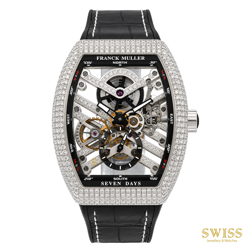 Franck Muller Vanguard Skeleton 7 Days Diamond Watch