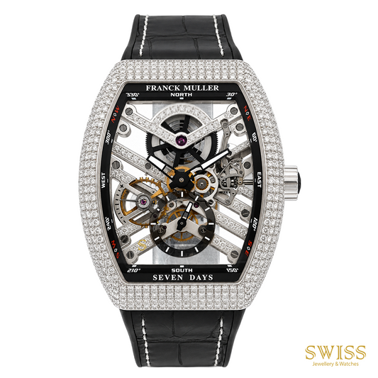 Franck Muller Vanguard Skeleton 7 Days Diamond Watch