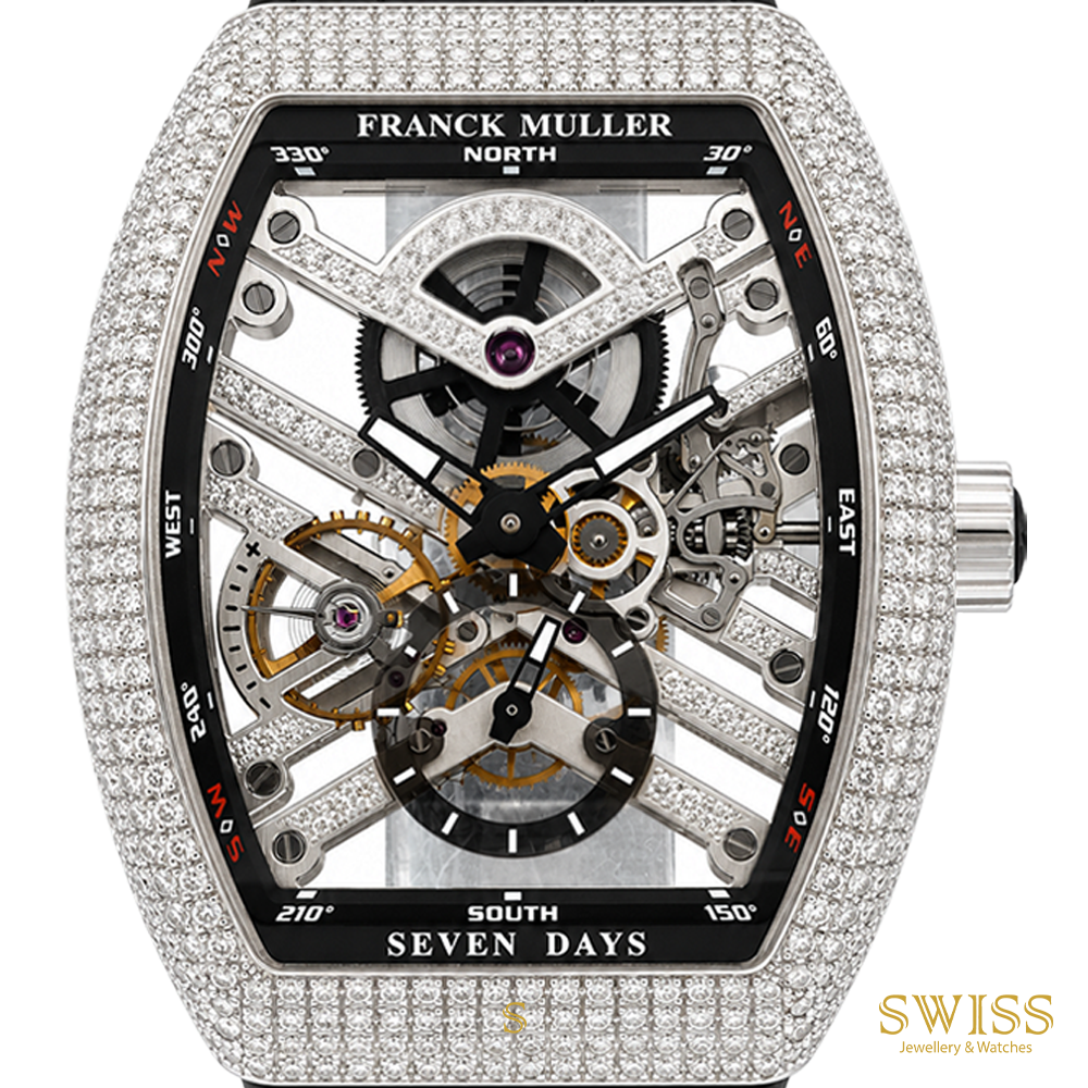 Franck Muller Vanguard Skeleton 7 Days Diamond Watch