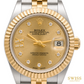 Rolex Lady-Datejust 28mm Yellow Rolesor Champagne Diamond Dial
