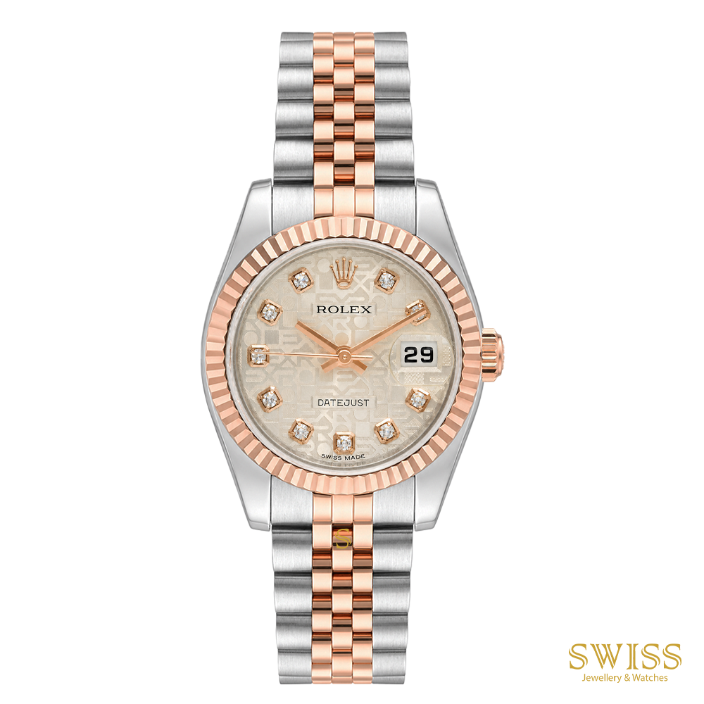 Rolex Lady-Datejust 26 Everose Rolesor Silver Jubilee Diamond Dial