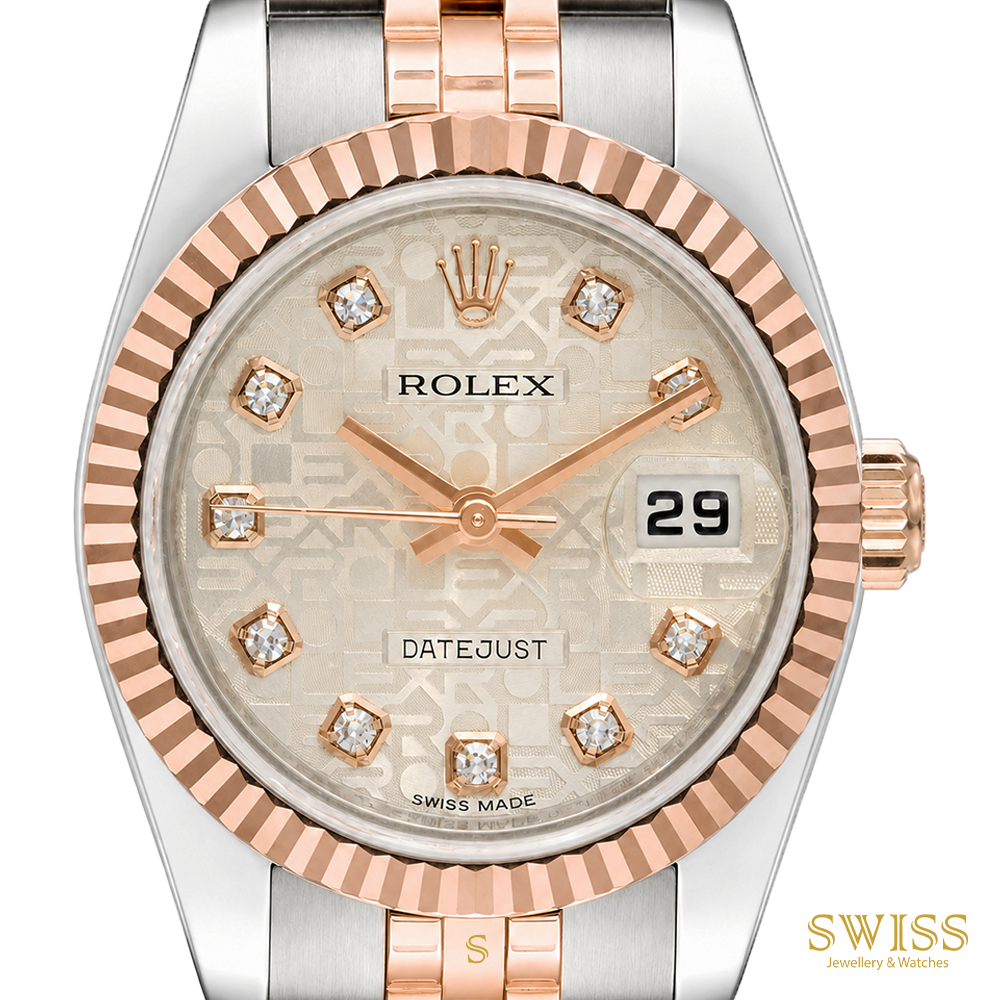 Rolex Lady-Datejust 26 Everose Rolesor Silver Jubilee Diamond Dial