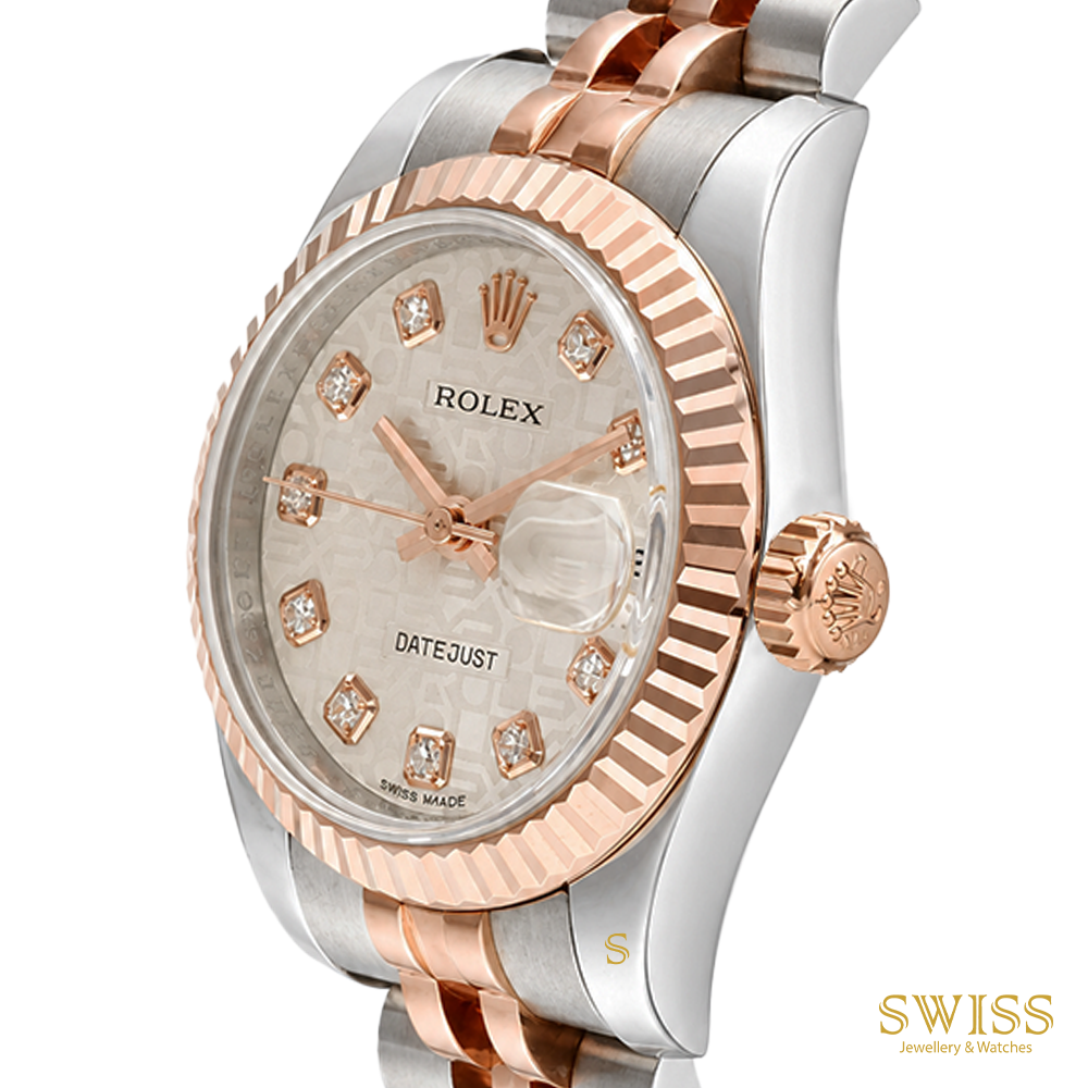 Rolex Lady-Datejust 26 Everose Rolesor Silver Jubilee Diamond Dial